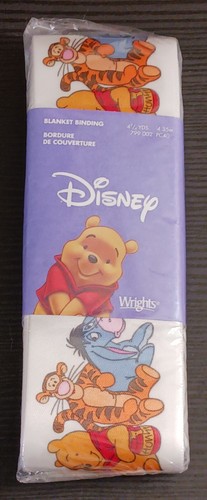 Winnie The Pooh Disney Blanket Binding 2005 Wrights 4 3/4 yds 100% Polyester - Picture 8 of 14