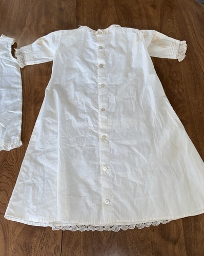 VICTORIAN WHITE COTTON BABY CHRISTENING GOWN - Picture 6 of 11