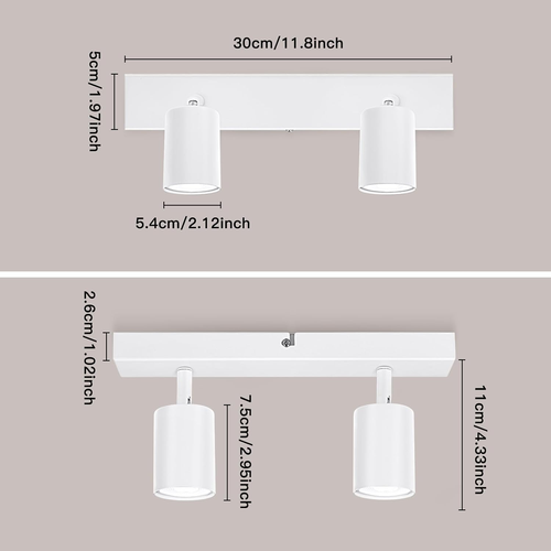 Lampada Faretti Da Soffitto Orientabili, GU10 Faretti LED Da Soffitto Bianco, Mo - Foto 4 di 12