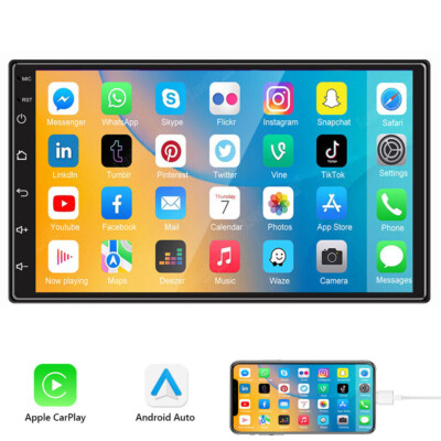 7'' Android 12 Car Stereo Apple Carplay GPS Navi WiFi Double Din Touch FM Radio