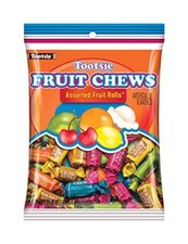 Tootsie Fruit Chews, Assorted Flavors Peg Bag, 7 oz Pack of 1 