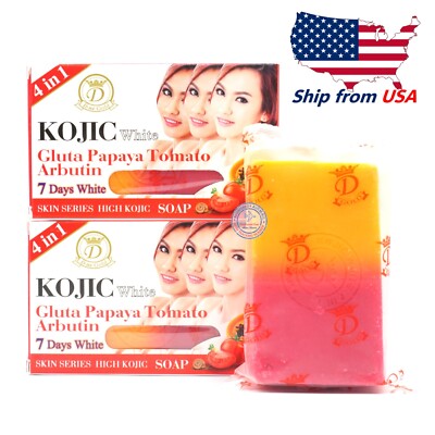 Kojic white PAPAYA Tomato Arbutin Soap 160g x 2 , Free ship from USA