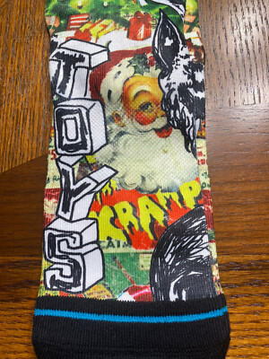 Calze Stance Merry Krampus - Crew Uomo Taglia 9-13, Natalizie, Bianche, Nuove Con Etichetta