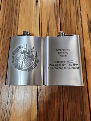 Stainless steel laser engraved 8 Oz whiskey liquor flask