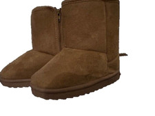 NEW Kidgets Unisex Kids Cognac Sherpa Lined Zippered Winter Boots - Size 7/8 tx