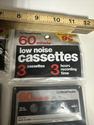 Tone Master (2) 3-pack 60 Minute Low Noise Cassette, UNOPEN SEALED - Picture 2 of 4