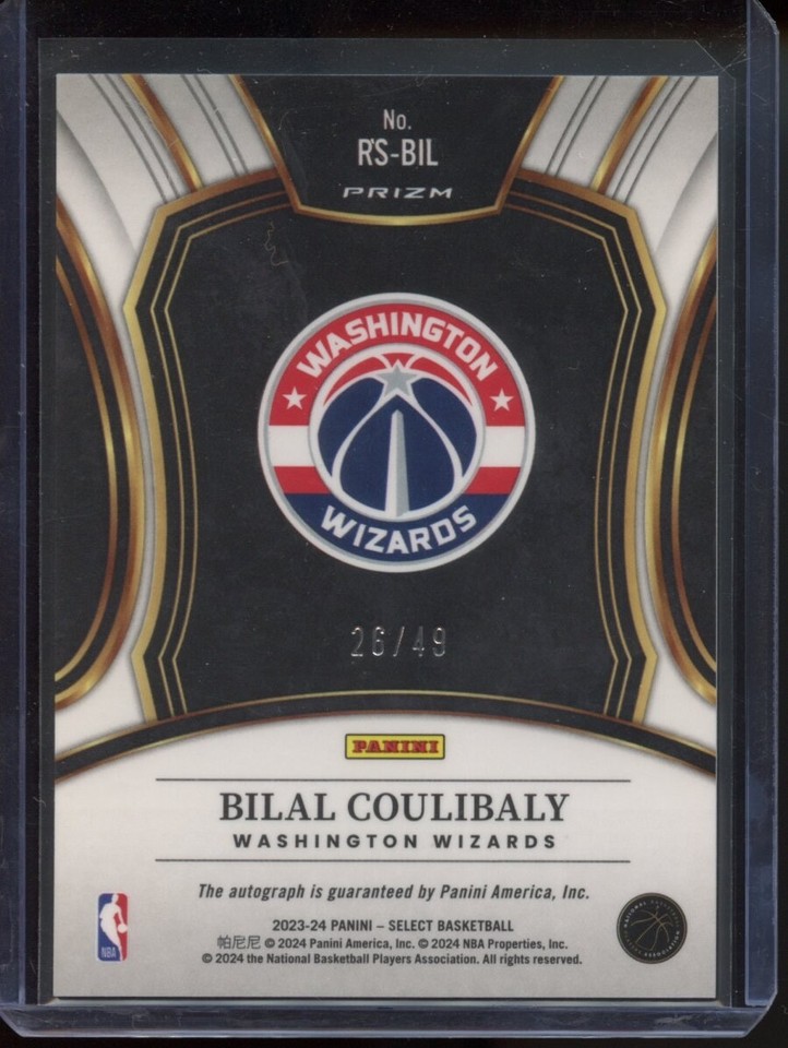202324 Panini Select Bilal Coulibaly Rookie AutoBlue Prizm /49 RC eBay