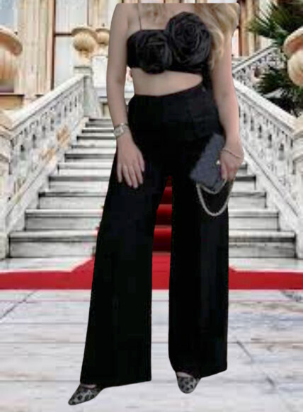 Crop Top Zara Noir - Bordé Et Attaches Cravate - Taille S-M - Lin - Neuf Avec étiquettes
