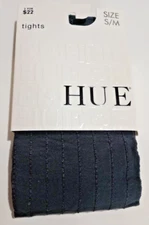 NWT HUE Gray Dashed Pinstripe Control Top Tights Size S/M fits 120-170 lbs. NWT