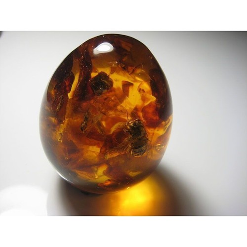 Gorgeous Natural Baltic Amber & Resin Egg On A Stand 70gr Perfect Gift - Picture 6 of 8