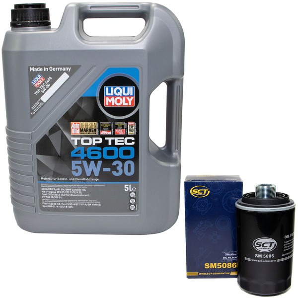MotoröL Set 5W-30 5 Liter + ÖLfilter FüR Audi A4 A5 TT Seat Skoda VW Passat 1.8-image