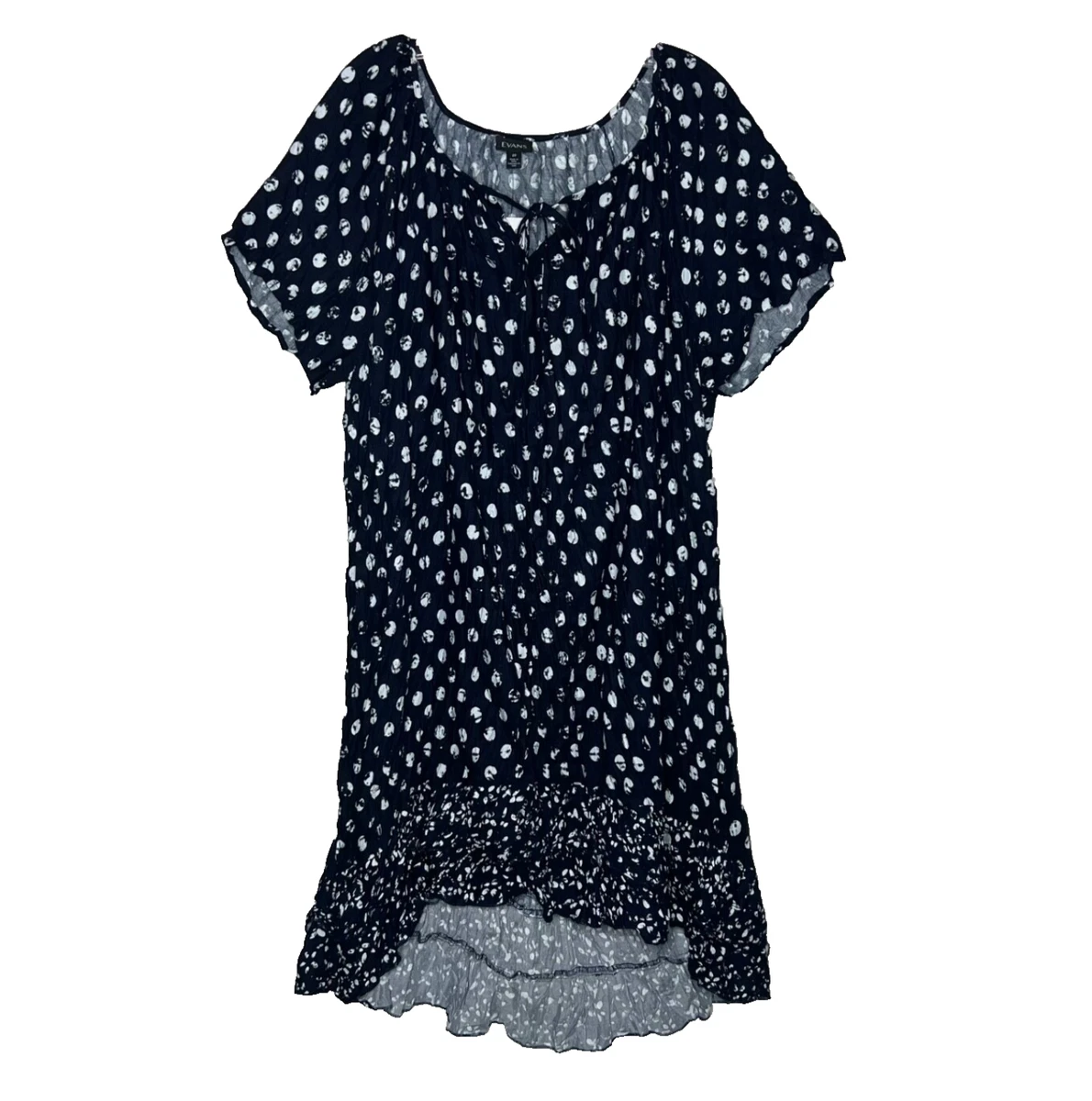 slim fit dress slacks Evans Printed Cotton Balloon-Sleeve Ruffle Mini Dress  Shoshanna