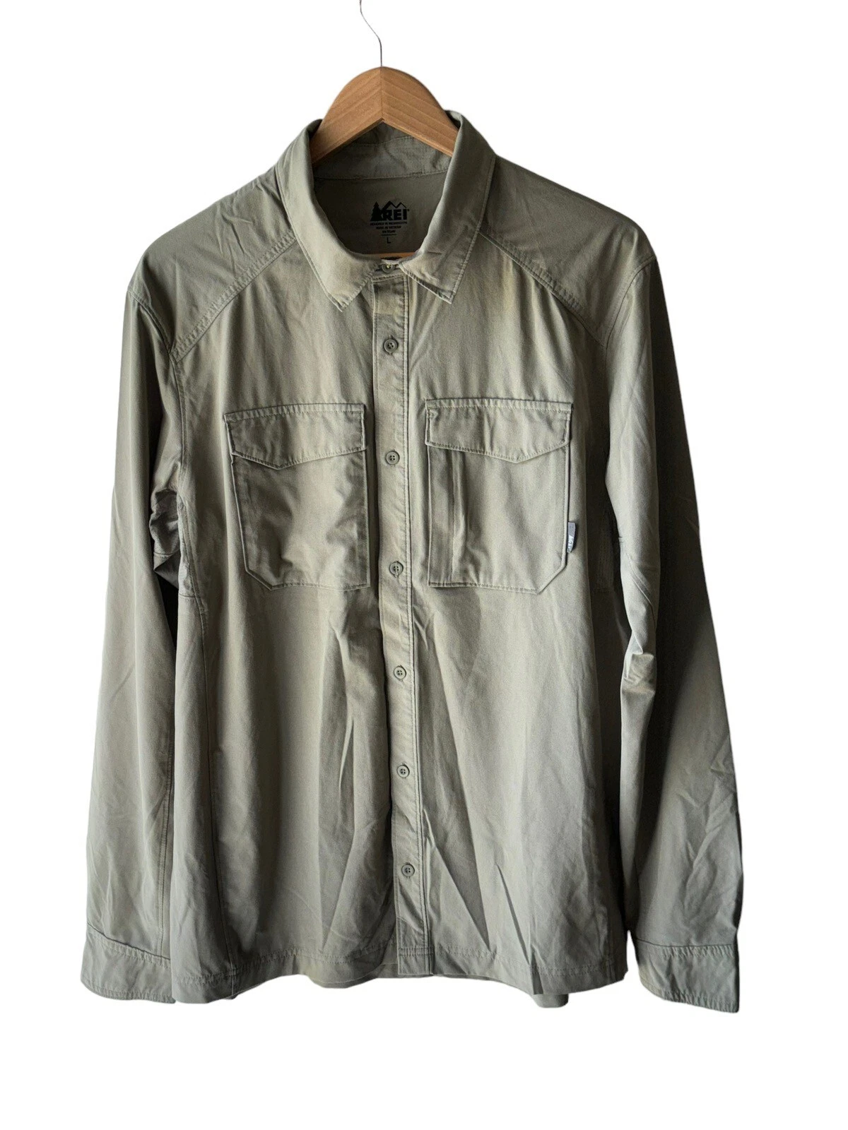 REI Men's Size L Green Lightweight Button Front Camping Fishing Shirt
Opens in a new window or tab