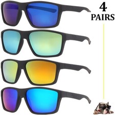 Sport Sunglasses For Men 4 Pairs New Color Mirror Assorted Lens Sport Look
