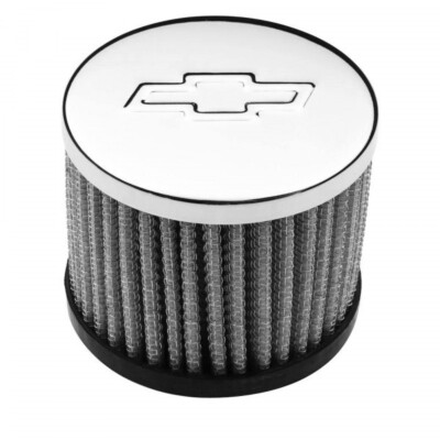 GM Performance 141-622 Valve Cover Breather, 3 in. Diameter, Chevy Logo, Push-In