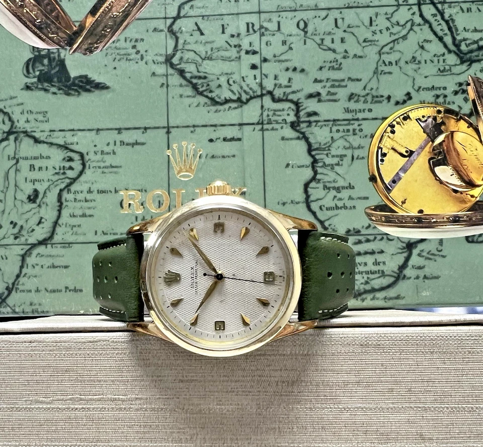 Reloj Rolex Oyster Perpetual Gold Shell Hombre 1958 Vintage Ref: 5506 Pre-Explorer Foto 3 de 4