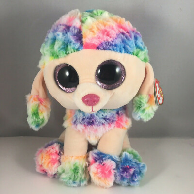 TY Beanie Boos RAINBOW the Poodle (Medium Size 10 inch) MWMTs Plush Stuffed  Toy