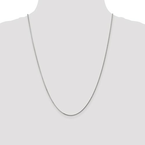 New 14k white gold 24" curb pendant chain necklace 2.9g 1.3mm  