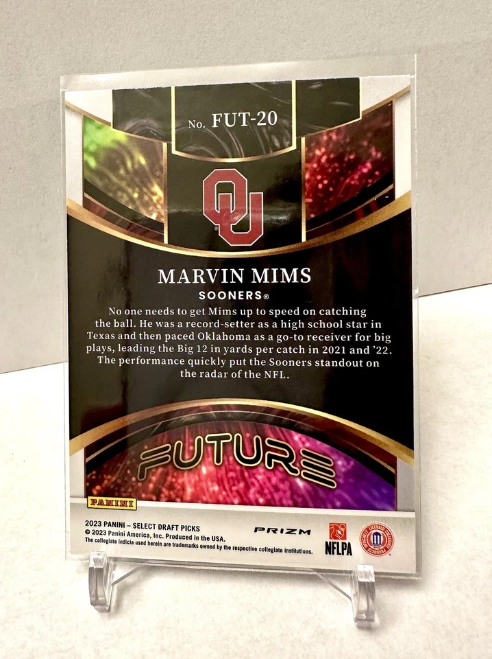 2023 select draft picks football Marvin Mims Silver Prizm Future Insert #FUT-20 - Image 2 of 2