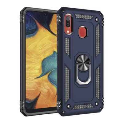 For Samsung Galaxy A10e Shockproof Armor Case Cover+Magnetic Ring Stand+Screen
