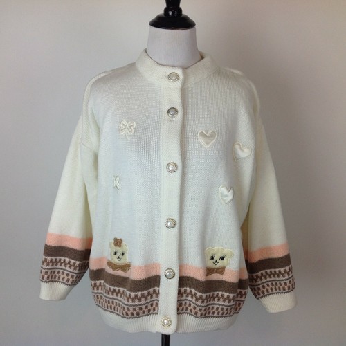 Vintage Cardigan Cat Kitten Sweater 