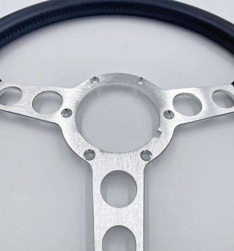 1969-1981 Firebird Trans Am Formula THIN Grip Steering Wheel Black Silver - Picture 3 of 3