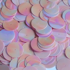 20mm Sequins Center Hole Opaque Pink Iris Rainbow Iridescent. Made in USA