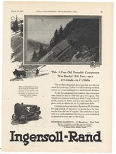 1929 Ingersoll Rand Ad: Type 20 Compressor Road Job, 41% Grade in Colorado