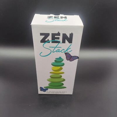 Zen Stack Balance Relaxing Fun Stone Adult Game 10 Zen Stones and Instructions