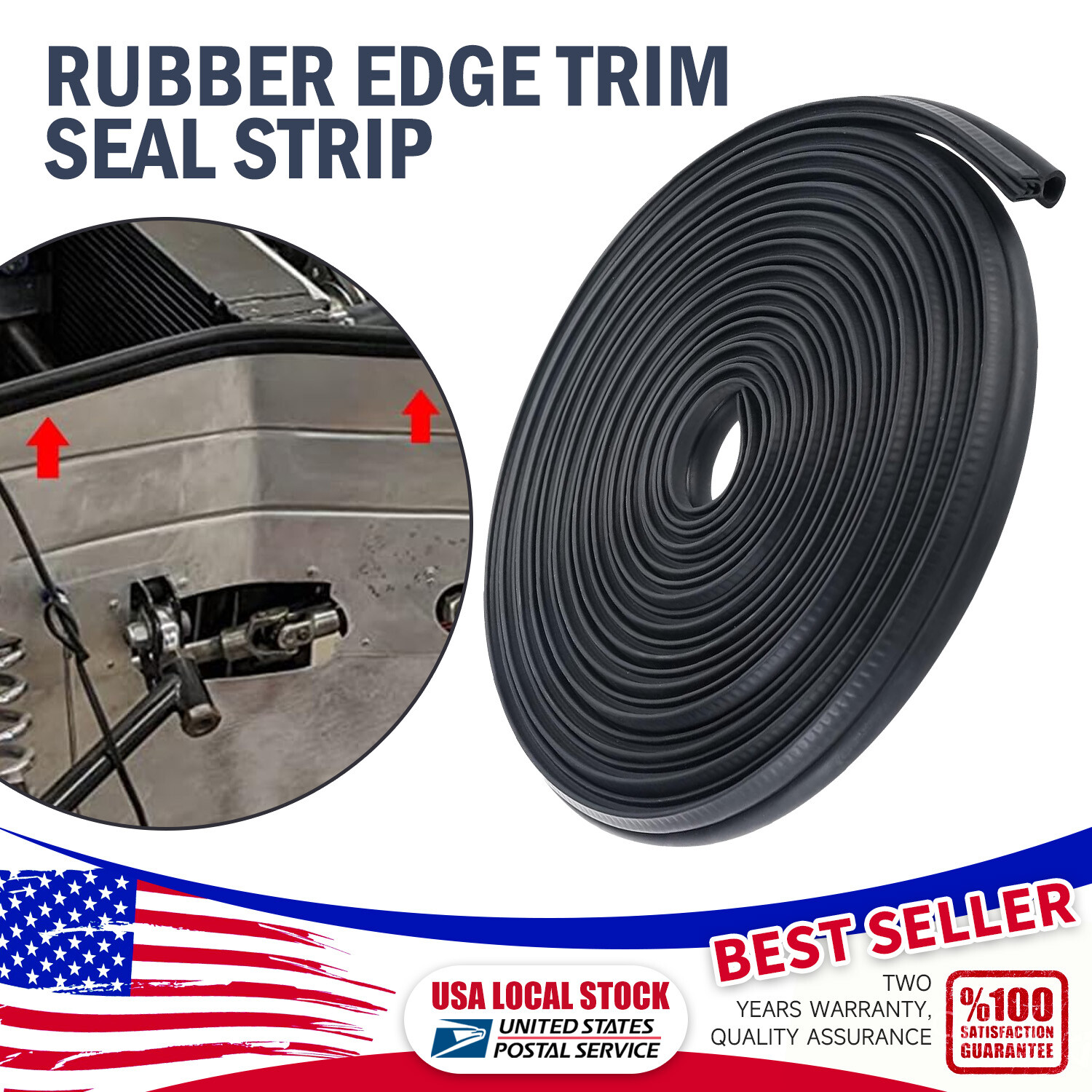 Durable 4M Car Door Rubber Edge Trim Seal with Top Bulb