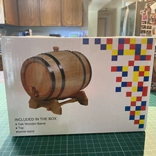 Wine Barrel, Wine Barrel with Stand, Wood Barrel for Whiskey and Wine