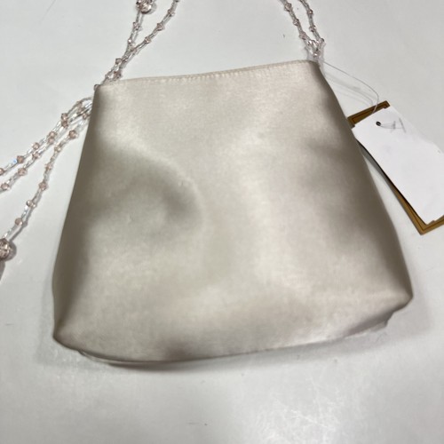 NWT Vintage La Regale Mini Taupe Satin Beaded Handle With Tassels Clutch Purse - 第 8/11 張圖片