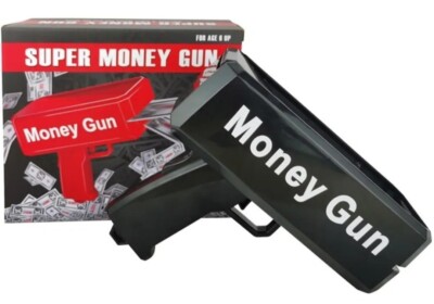Spray Money Gun Cash Cannon Shoot Gun Funny Toys Gift Party Game