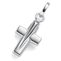 AnhäNger Kreuz Aus 585 Echt Gold WeißGold 13X30Mm Halsschmuck GoldanhäNger