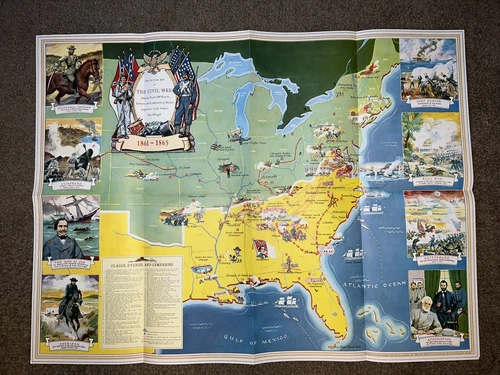 The Picture Map of the Civil War 1861-1865 Illustrated Grosett & Dunlap 1956