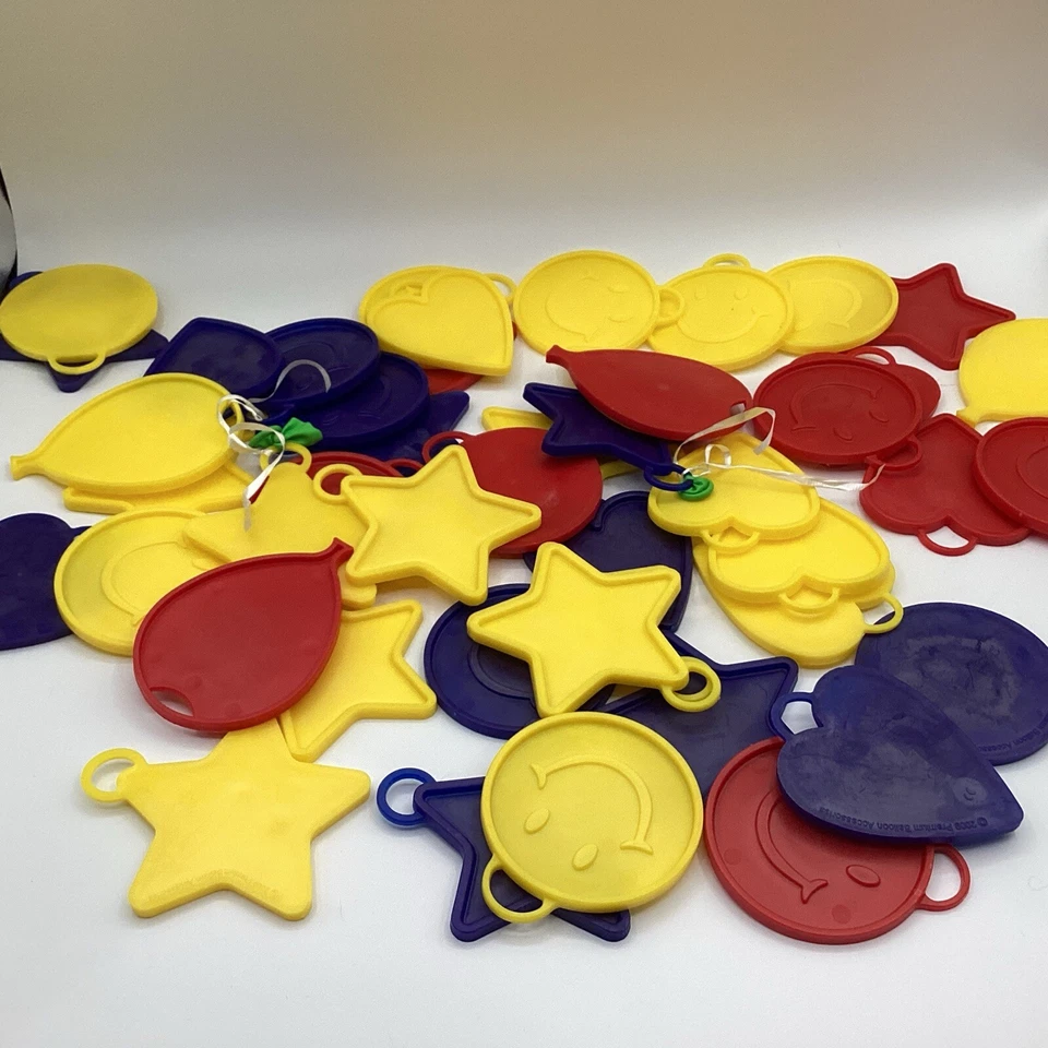 Lote Surtido Globo Sonrisa Corazón Forma Plástico Pesas Para Globos Lámina Helio Foto 2 de 4