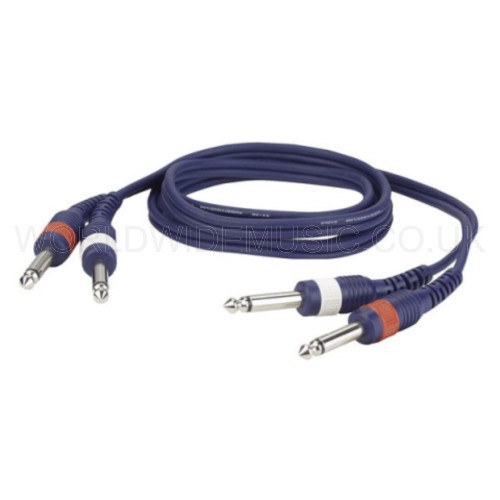 2 Mono Jack Plugs - 2 Mono Jack Plugs Stereo Instrument Lead - 1.5, 3 or 6 metre - Picture 4 of 6