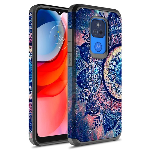 For Moto G Play 2021 Hybrid Graphic Colorful Armor Case - Picture 6 of 11