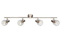 Globo Texas Deckenleuchte Deckenlampe Metall Nickel Matt E14 4-Flammig B 80 Cm