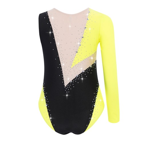 US ~ Kinder Mädchen glänzend Strass Tank Tanz Unitard Gymnastik Turnanzug Ballett  - Bild 17 von 95