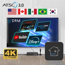 4K ATSC 3.0 Over-the-air TV Tuner Box DVR Recorder Android Media Stream Player