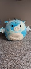 Squishmallows Keith The Dragon  Soft Toy Plush Blue Tie Dye Sparkle Wings 