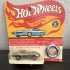 Hot Wheels Redline Corvette 1968 Gold Diecast Car w/ Collector's Button