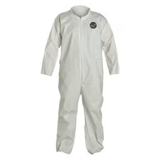 Dupont Ng120swhmd002500 Collared Disposable Coveralls, M, White, Proshield R