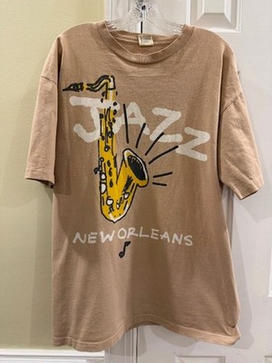 Vintage Gravity Graphics New Orleans Jazz T Shirt Cotton Size XL Made in USA!