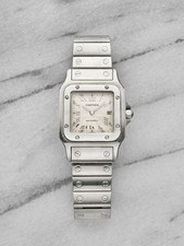Vintage 1990s Cartier Santos 2319 Stainless Steel Guilloche Dial Automatic 29 mm