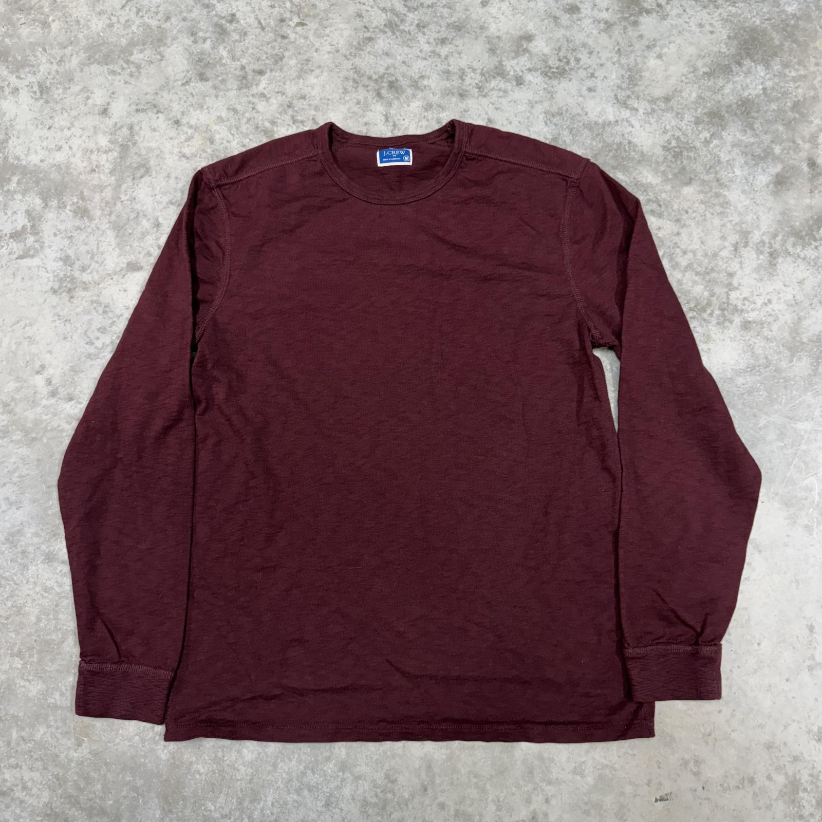 J.Crew Shirt Mens Medium Red Long Sleeve Solid Crewneck Casual Tee Fall Winter