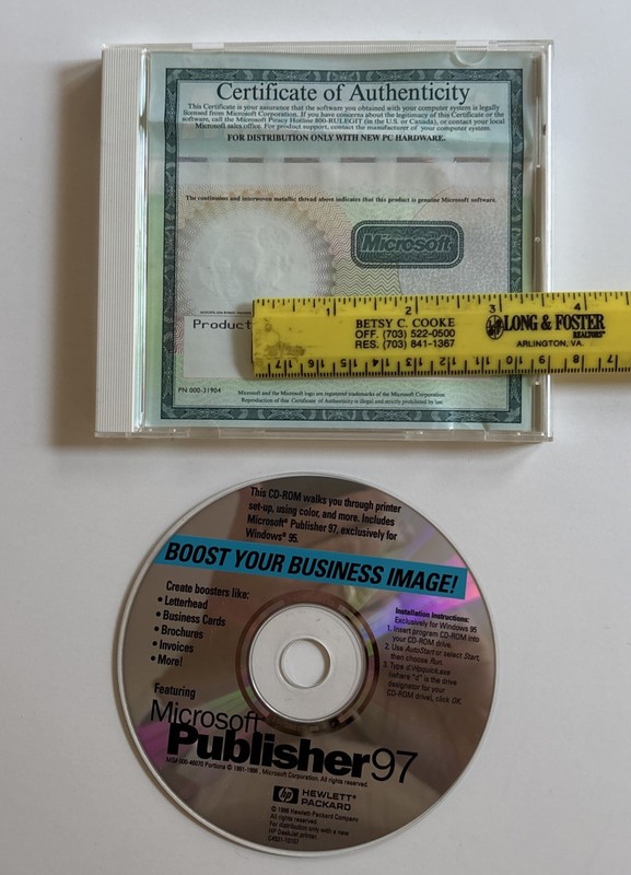 Microsoft Publisher 97 PC Software CD with Product Key