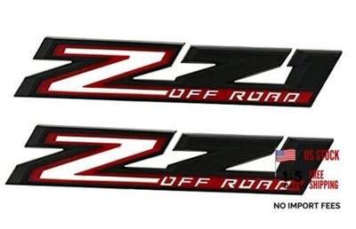 2pack New Big Z71 Off Road Emblems Side Decals 3D Badges Compatible Black Red