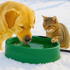Heated Water Bowl for Dog Cat, Outdoor Warming Dog Bowl with Chew Resistant Powe